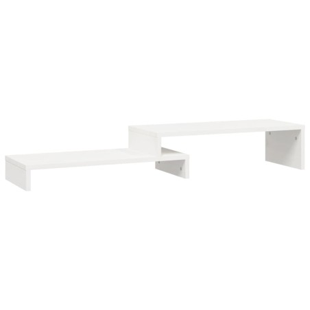 vidaXL Supporto Monitor Bianco (52-101)x22x14 cm Legno Massello Pino