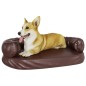Letto per Cani Ergonomica Gommapiuma Marrone 75x53cm Similpelle Letto per Cani Ergonomica Gommapiuma Marrone 75x53cm Similpelle