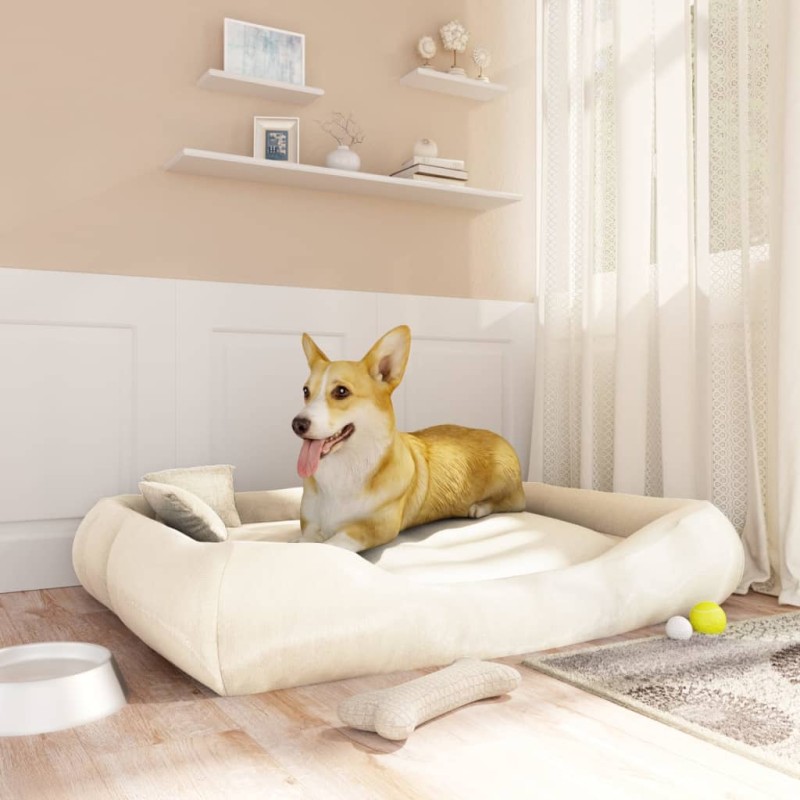 Cuccia per Cani con Cuscini Beige 115x100x20 cm Tessuto Oxford Cuccia per Cani con Cuscini Beige 115x100x20 cm Tessuto Oxford