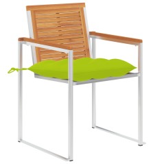 vidaXL Sedie da Giardino 2 pz con Cuscini in Legno Acacia e Acciaio