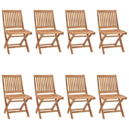 vidaXL Sedie da Giardino Pieghevoli con Cuscini 8 pz Massello di Teak