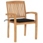 vidaXL Sedie da Giardino Impilabili 4 pz con Cuscini Massello di Teak vidaXL Sedie da Giardino Impilabili 4 pz con Cuscini Massello di Teak