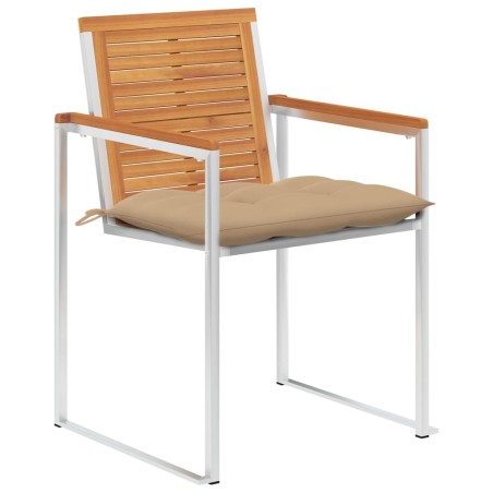 vidaXL Sedie da Giardino con Cuscini 6 pz in Legno Massello di Acacia