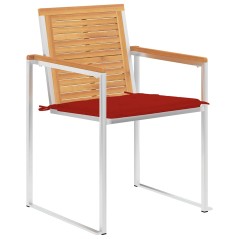 vidaXL Sedie da Giardino con Cuscini 4 pz in Legno Massello di Teak