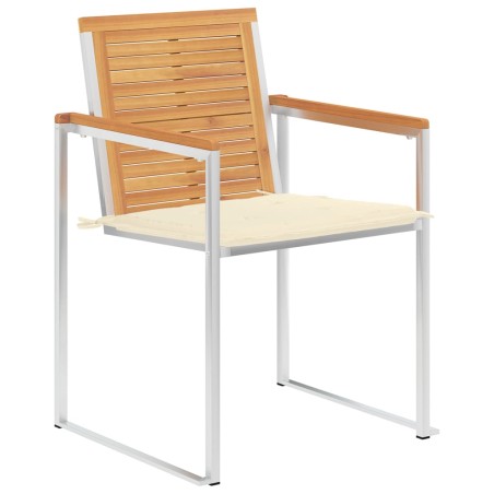 vidaXL Sedie da Giardino con Cuscini 6 pz in Legno Massello di Teak