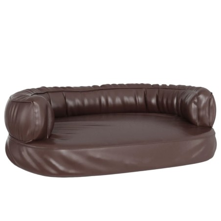 Letto Cani Ergonomico Gommapiuma Marrone 60x42 cm in Similpelle