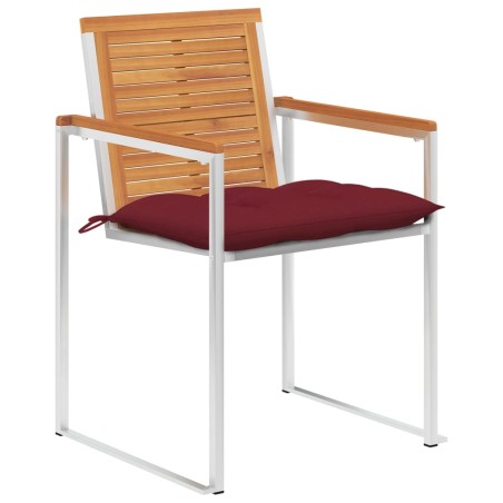 vidaXL Sedie da Giardino con Cuscini 8 pz in Legno Massello di Acacia