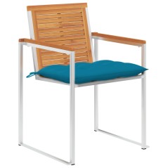 vidaXL Sedie da Giardino con Cuscini 8 pz in Legno Massello di Acacia