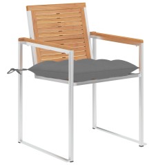 vidaXL Sedie da Giardino con Cuscini 6 pz in Legno Massello di Teak