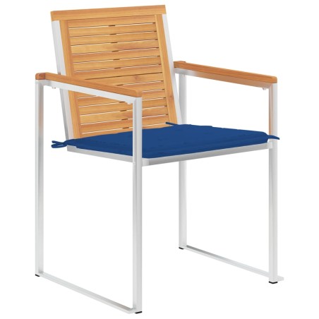 vidaXL Sedie da Giardino con Cuscini 8 pz in Legno Massello di Teak