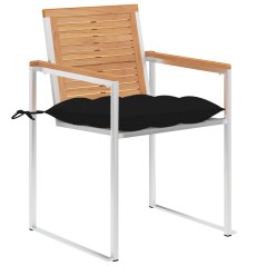 vidaXL Sedie da Giardino con Cuscini 8 pz in Legno Massello di Teak