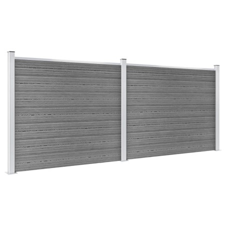 Set Pannello di Recinzione in WPC 353x146 cm Grigio
