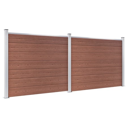 Set Pannello di Recinzione in WPC 353x146 cm Marrone