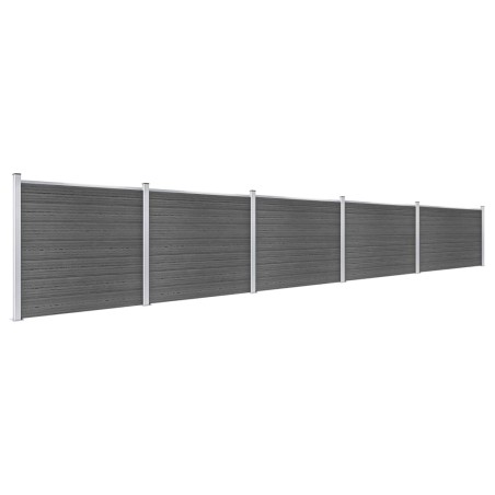 Set Pannelli di Recinzione in WPC 872x146 cm Nero