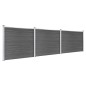 Set Pannelli di Recinzione in WPC 526x146 cm Nero Set Pannelli di Recinzione in WPC 526x146 cm Nero