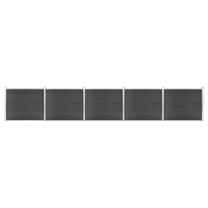 Set Pannello di Recinzione in WPC 872x146 cm Grigio Set Pannello di Recinzione in WPC 872x146 cm Grigio
