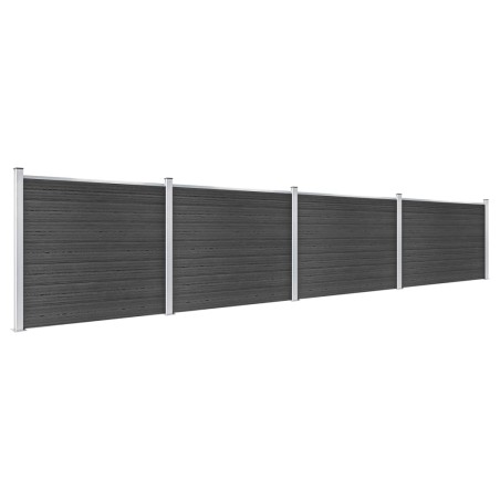 Set Pannello di Recinzione in WPC 699x146 cm Grigio