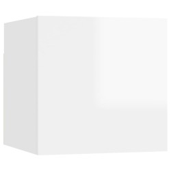 Armadietto a Parete per TV Bianco Lucido 30,5x30x30 cm