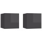 vidaXL Mobili Porta TV a Parete 2pz Grigio Lucido 30,5x30x30 cm vidaXL Mobili Porta TV a Parete 2pz Grigio Lucido 30,5x30x30 cm