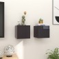 vidaXL Mobili Porta TV a Parete 2pz Grigio Lucido 30,5x30x30 cm vidaXL Mobili Porta TV a Parete 2pz Grigio Lucido 30,5x30x30 cm
