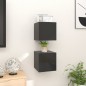 Armadietti a Parete per TV 2 pz Nero Lucido 30,5x30x30 cm Armadietti a Parete per TV 2 pz Nero Lucido 30,5x30x30 cm