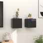 Armadietti a Parete per TV 2 pz Nero Lucido 30,5x30x30 cm Armadietti a Parete per TV 2 pz Nero Lucido 30,5x30x30 cm