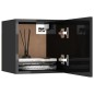 Armadietti a Parete per TV 2 pz Nero Lucido 30,5x30x30 cm Armadietti a Parete per TV 2 pz Nero Lucido 30,5x30x30 cm