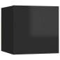 Armadietti a Parete per TV 2 pz Nero Lucido 30,5x30x30 cm Armadietti a Parete per TV 2 pz Nero Lucido 30,5x30x30 cm