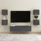 Armadietti a Parete per TV 2 pz Grigio Lucido 30,5x30x30 cm Armadietti a Parete per TV 2 pz Grigio Lucido 30,5x30x30 cm