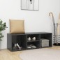 Scarpiera con Panchina Grigio Lucido 105x35x35 cm in Truciolato Scarpiera con Panchina Grigio Lucido 105x35x35 cm in Truciolato