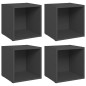 Mobile Porta TV 4 pz Grigio 37x35x37 cm in Truciolato Mobile Porta TV 4 pz Grigio 37x35x37 cm in Truciolato