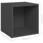 Mobile Porta TV 4 pz Grigio 37x35x37 cm in Truciolato Mobile Porta TV 4 pz Grigio 37x35x37 cm in Truciolato