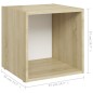 Mobile Porta TV 4pz Bianco Rovere Sonoma 37x35x37 cm Truciolato