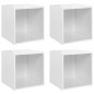 Mobile Porta TV 4 pz Bianco Lucido 37x35x37 cm in Truciolato Mobile Porta TV 4 pz Bianco Lucido 37x35x37 cm in Truciolato