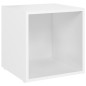 Mobili Porta TV 4 pz Bianco 37x35x37 cm in Legno Multistrato Mobili Porta TV 4 pz Bianco 37x35x37 cm in Legno Multistrato