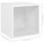 Mobili Porta TV 4 pz Bianco 37x35x37 cm in Legno Multistrato Mobili Porta TV 4 pz Bianco 37x35x37 cm in Legno Multistrato
