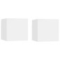 Armadietti a Parete per TV 2 pz Bianchi 30,5x30x30 cm Armadietti a Parete per TV 2 pz Bianchi 30,5x30x30 cm