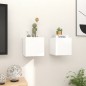 Armadietti a Parete per TV 2 pz Bianchi 30,5x30x30 cm Armadietti a Parete per TV 2 pz Bianchi 30,5x30x30 cm