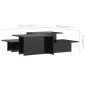 Tavolini da Salotto 2 pz Neri 111,5x50x33 cm Legno Multistrato Tavolini da Salotto 2 pz Neri 111,5x50x33 cm Legno Multistrato