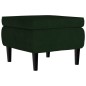 Poggiapiedi con Gambe in Legno Verde Scuro in Velluto Poggiapiedi con Gambe in Legno Verde Scuro in Velluto