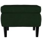 Poggiapiedi con Gambe in Legno Verde Scuro in Velluto Poggiapiedi con Gambe in Legno Verde Scuro in Velluto