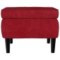 Poggiapiedi con Gambe in Legno Rosso Vino in Velluto Poggiapiedi con Gambe in Legno Rosso Vino in Velluto