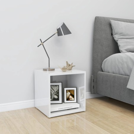 Mobile Porta TV Bianco Lucido 37x35x37 cm in Truciolato