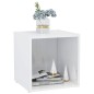 Mobile Porta TV Bianco Lucido 37x35x37 cm in Truciolato Mobile Porta TV Bianco Lucido 37x35x37 cm in Truciolato