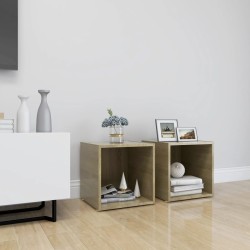 Mobile Porta TV 2pz Bianco Rovere Sonoma 37x35x37 cm Truciolato