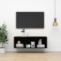 Armadietto da Parete per TV Nero Lucido 37x37x107 cm Truciolato