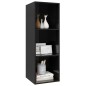 Armadietto da Parete per TV Nero Lucido 37x37x107 cm Truciolato