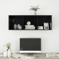 Armadietto da Parete per TV Nero Lucido 37x37x107 cm Truciolato