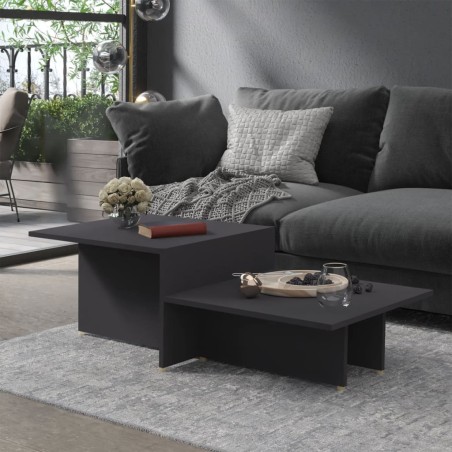 Tavolino da Salotto Grigio 111,5x50x33 cm in Legno Multistrato