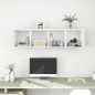 Armadietto da Parete per TV Bianco 37x37x142,5 cm in Truciolato Armadietto da Parete per TV Bianco 37x37x142,5 cm in Truciolato